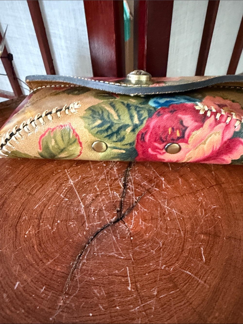 Patricia Nash Floral Embroidered Leather Eyeglass Case - NEW - Picture 4 of 6